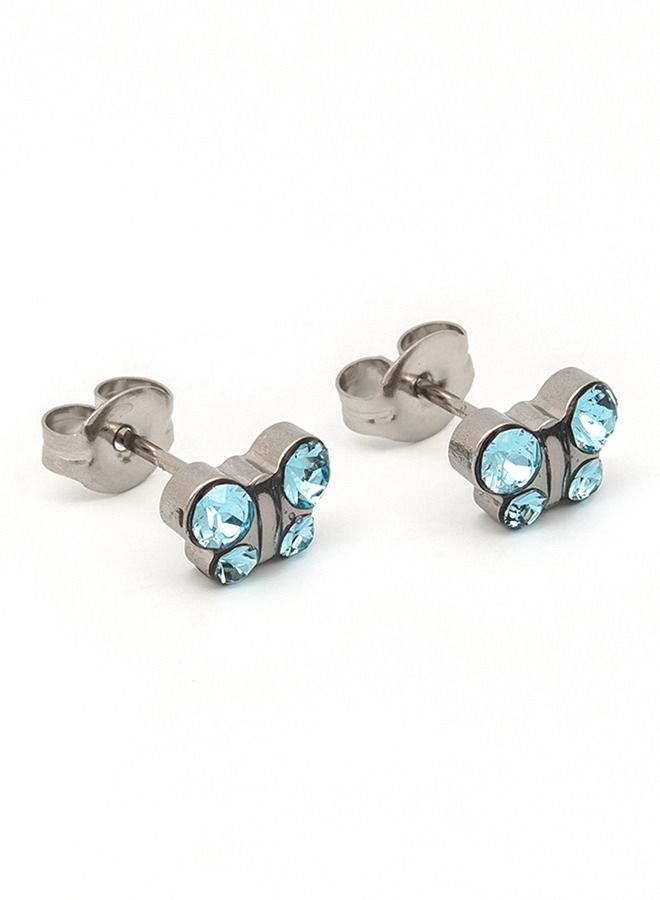 ستوديكس حلق الأذن مارس الزربرجد فراشة من الفولاذ المقاوم للصدأ لا يسبب الحاسية - Image 2