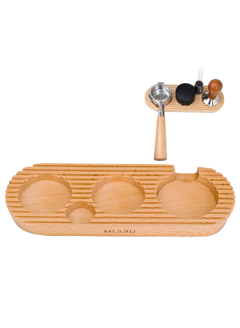 كابتن تيك قاعدة قهوة خشبية رفيعة للموزع والمكبس والبورتافلتر 51 مم 53 مم 54 مم - Image 1