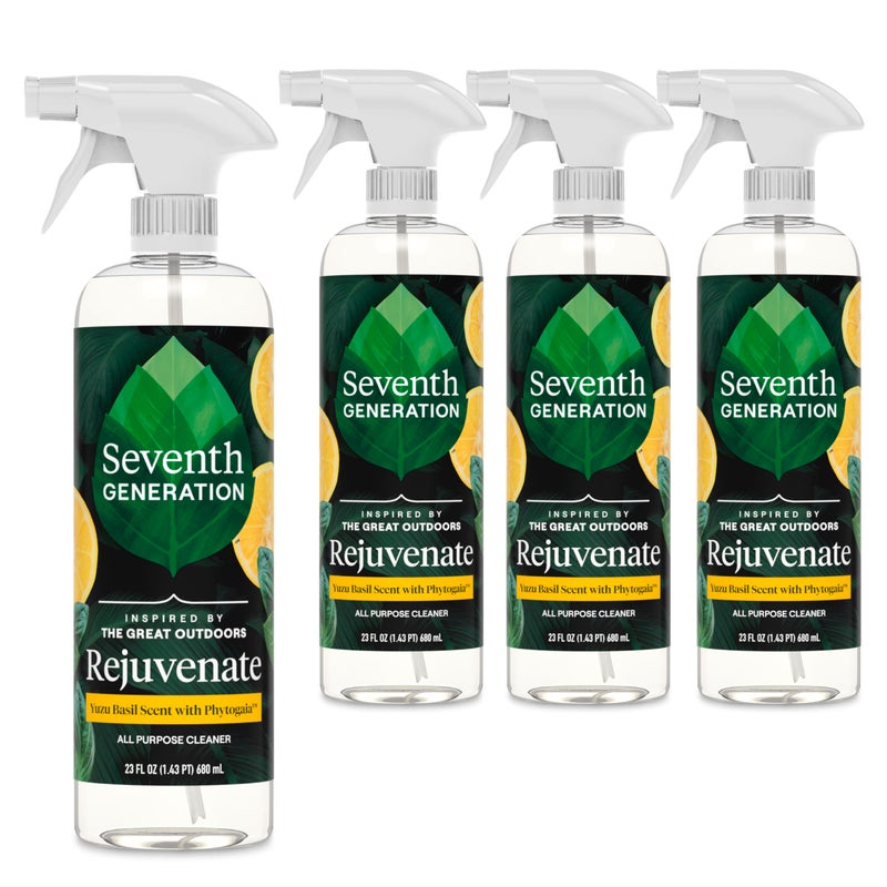 Seventh Generation All Purpose Cleaner Rejuvenating Yuzu Basil, For All Surfaces, 23 fl oz, Pack of 4 - Image 1