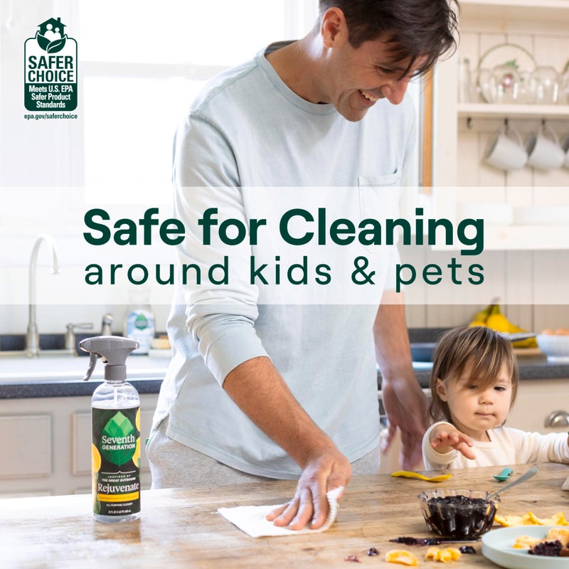 Seventh Generation All Purpose Cleaner Rejuvenating Yuzu Basil, For All Surfaces, 23 fl oz, Pack of 4 - Image 3