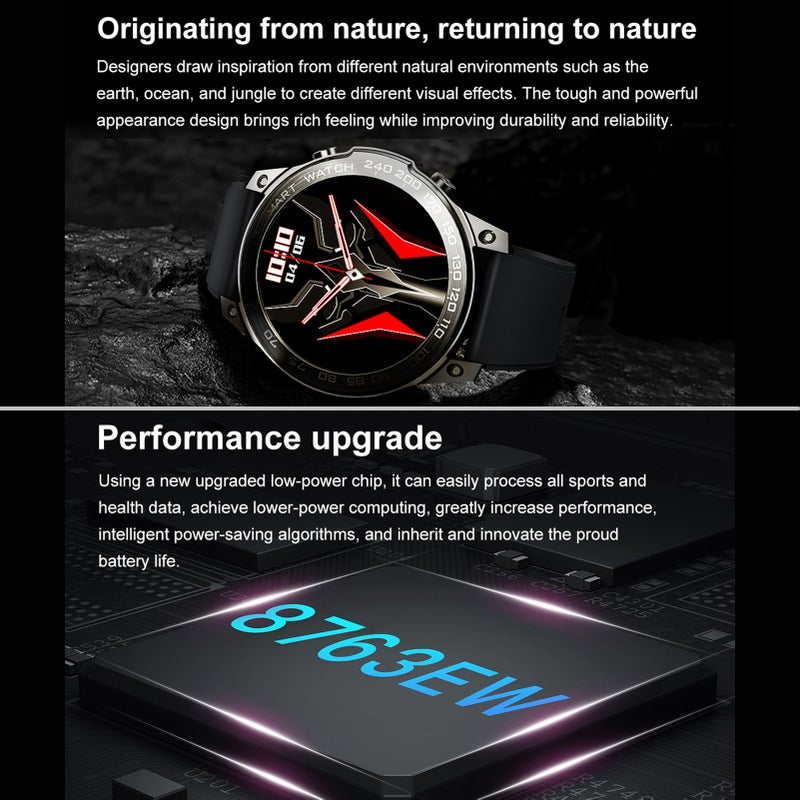 DM50 1.43inch smartwatch HD Color Touchscreen BT Calling Multiple Sports Modes IP68 Waterproof Fitness Activity Tracker Watch for Heart Rate Monitor Sleep Mode Compatible with Android iOS - Image 4