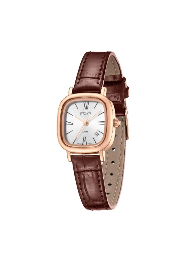 ECSTACY Women's Genuine leather Analog Watch E25510-RLDW - 23 mm