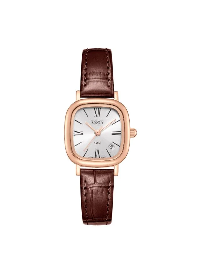 ECSTACY Women's Genuine leather Analog Watch E25510-RLDW - 23 mm