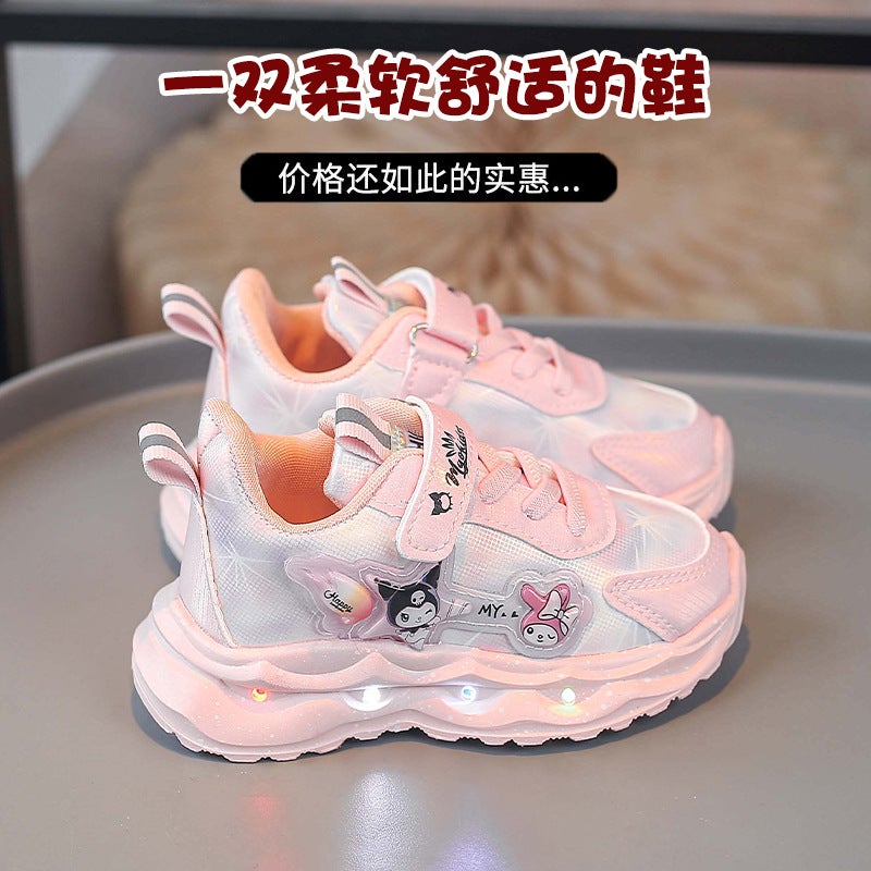2024 Autumn New Children'S Sneaker Cartoon Pattern Led Luminous Children'S Shoes Girls Sports Casual Shoes - Image 4