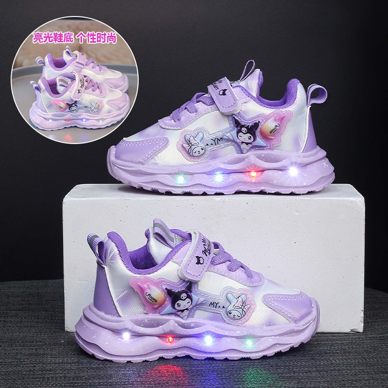 2024 Autumn New Children'S Sneaker Cartoon Pattern Led Luminous Children'S Shoes Girls Sports Casual Shoes - Image 2