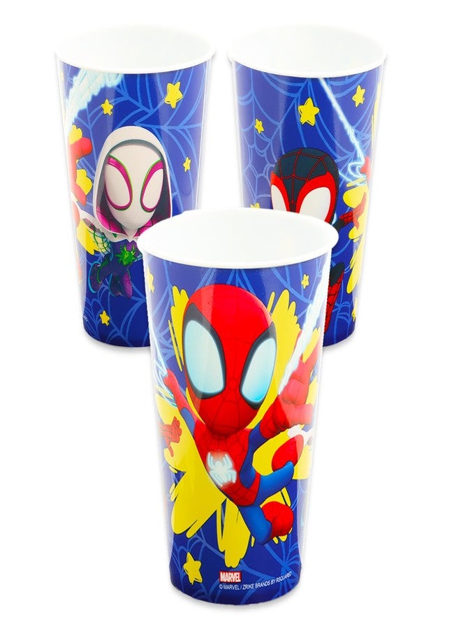 SPIDERMAN Spidey and His Amazing Friends Dinnerware Set for Kids, Toddlers - 3 Pc Kitchen Accessories Bundle with Spidey and Friends Dinner Plate, Cup, Stickers, More | Spidey Flatware Set - Image 2