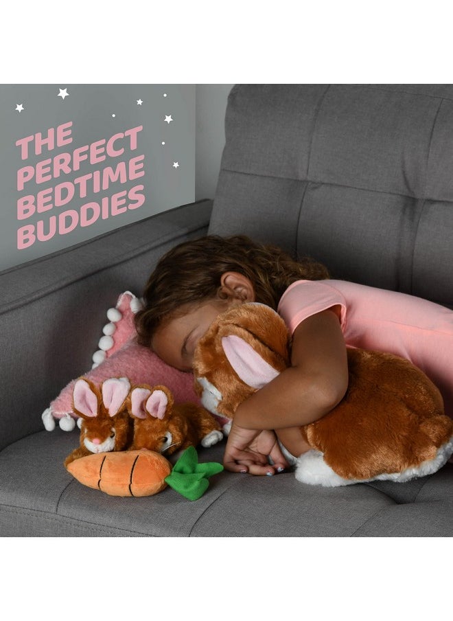 Prextex PREXTEX Plush Bunny Rabbit with Zippered Pouch for Little Baby Bunnies - Easter Bunny with Baby Bunnies Inside and a Cute Plush Carrot - Stuffed Animal for Easter Gifts and Baskets  - Image 4