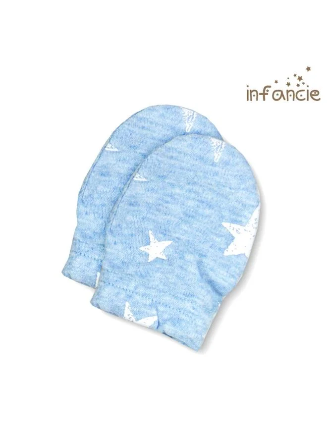 infancie Pack of 2- Star Print Cotton Baby Mittens