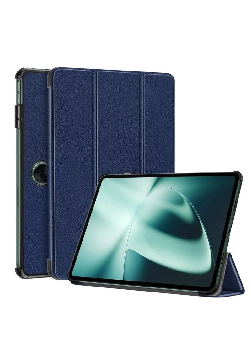 Case for OnePlus Pad 2023 Folding Folio Ultra-Thin PU Leather Stand Case Cover for OnePlus Pad/Oppo Pad 2 Blue - Image 1