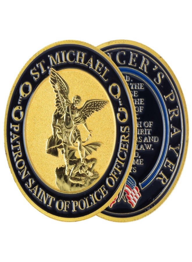 Artisan Owl Challenge Coin - St. Michael Patron Saint for Police Officers Symbol | Commemorative Collectible Coins | St. Michael The Archangel Coin - 40x3 mm - Image 1