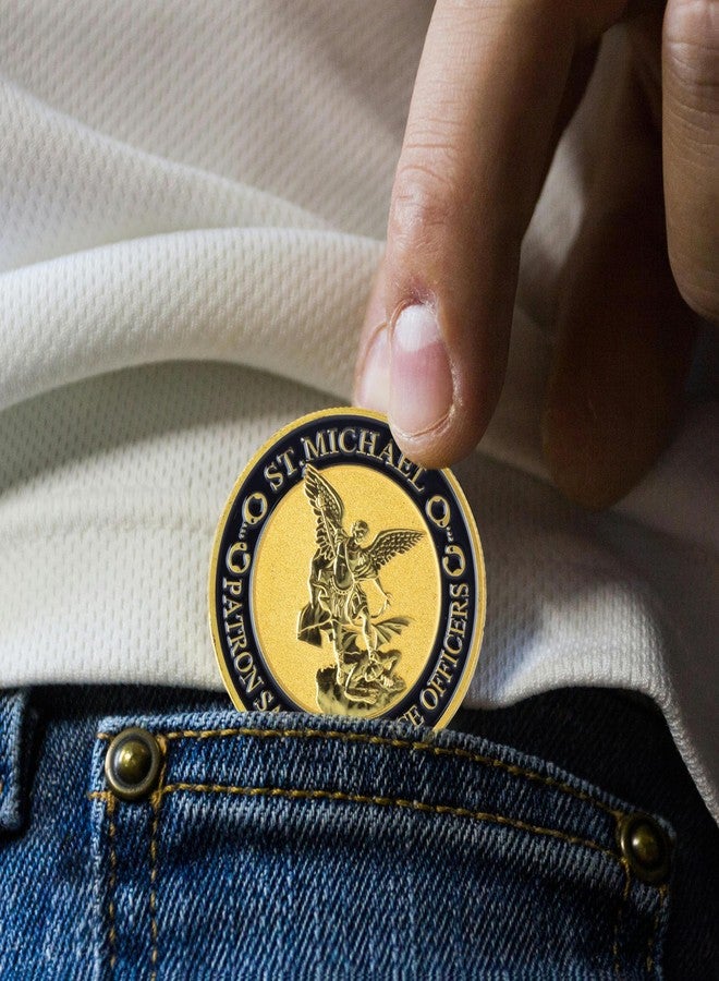 Artisan Owl Challenge Coin - St. Michael Patron Saint for Police Officers Symbol | Commemorative Collectible Coins | St. Michael The Archangel Coin - 40x3 mm - Image 4