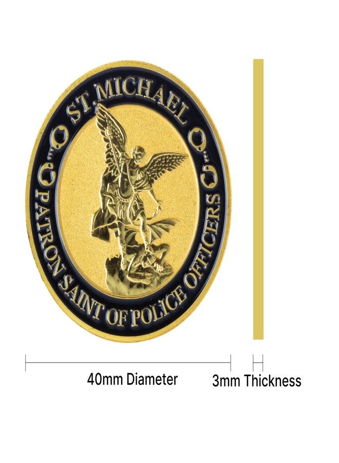 Artisan Owl Challenge Coin - St. Michael Patron Saint for Police Officers Symbol | Commemorative Collectible Coins | St. Michael The Archangel Coin - 40x3 mm - Image 2
