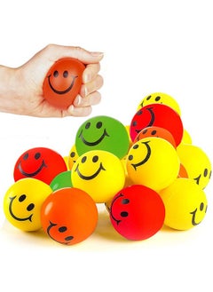 ArtCreativity ArtCreativity Smile Face Stress Balls for Kids and Adults - Pack of 12 - 2.5 Inch Spongy Squeeze Toys for Anxiety Relief - Fun Birthday Party Favors and Goodie Bag Fillers for Boys and Girls  - Image 1