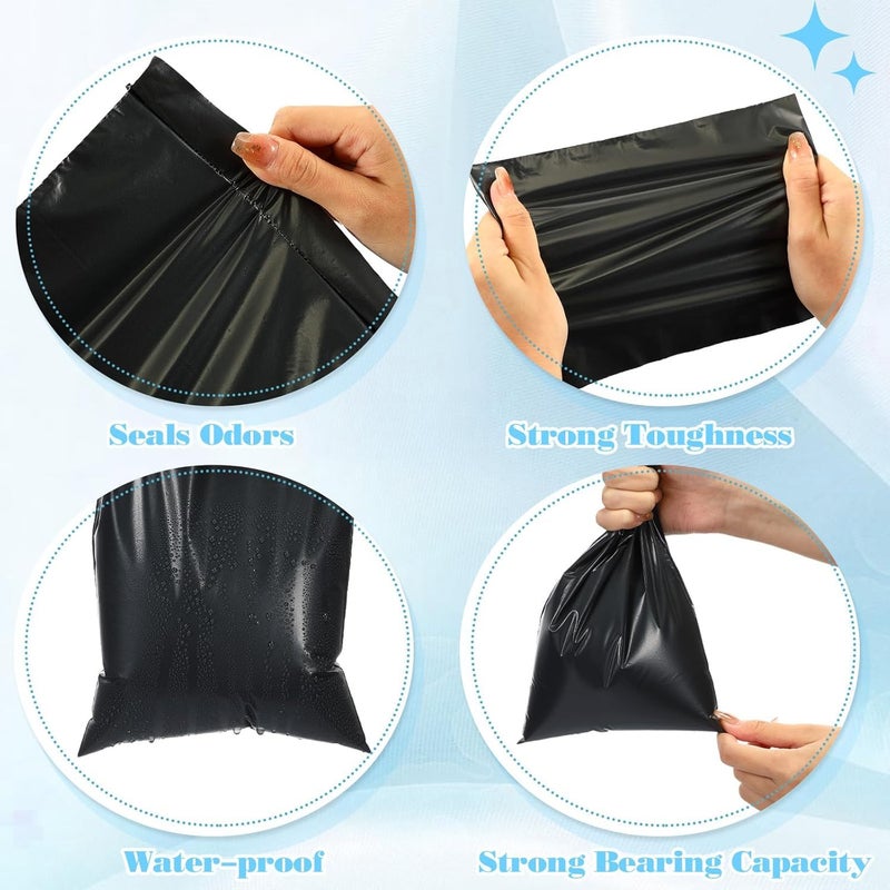 Styllent Adult Diaper Disposal Bags – 50 Pcs, 6.5x9.5 Inch Black Plastic Bags with Self-Adhesive Seal, Leak-Proof & Odour Locking, Incontinence Nappy Waste Bags for Home, Travel & Elderly Care (50) - Image 4