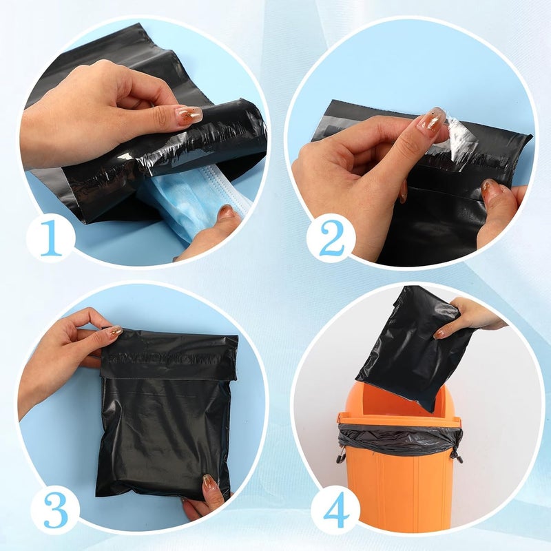 Styllent Adult Diaper Disposal Bags – 50 Pcs, 6.5x9.5 Inch Black Plastic Bags with Self-Adhesive Seal, Leak-Proof & Odour Locking, Incontinence Nappy Waste Bags for Home, Travel & Elderly Care (50) - Image 5
