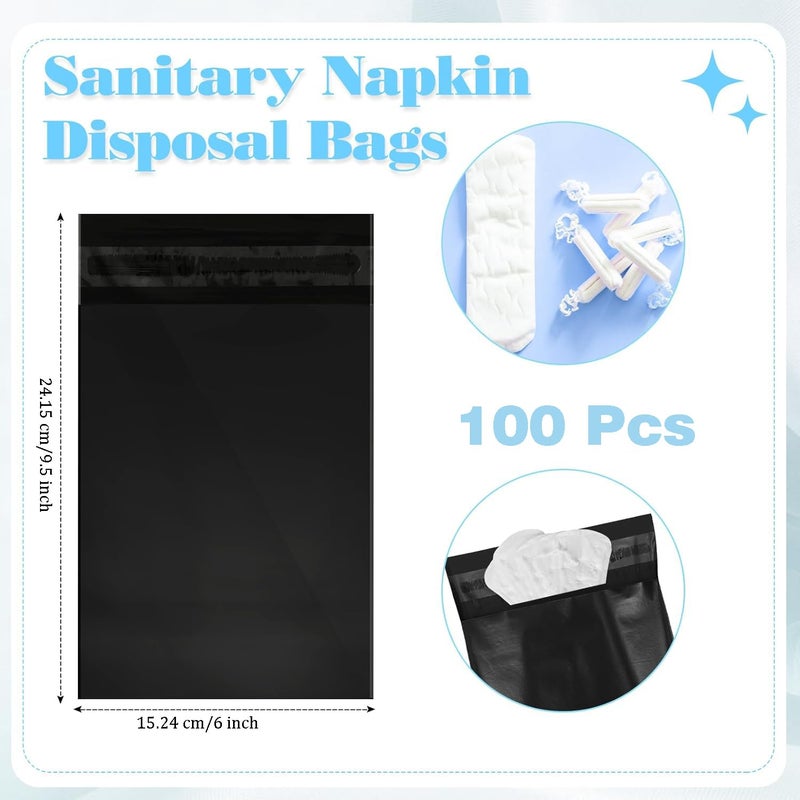 Styllent Adult Diaper Disposal Bags – 50 Pcs, 6.5x9.5 Inch Black Plastic Bags with Self-Adhesive Seal, Leak-Proof & Odour Locking, Incontinence Nappy Waste Bags for Home, Travel & Elderly Care (50) - Image 2