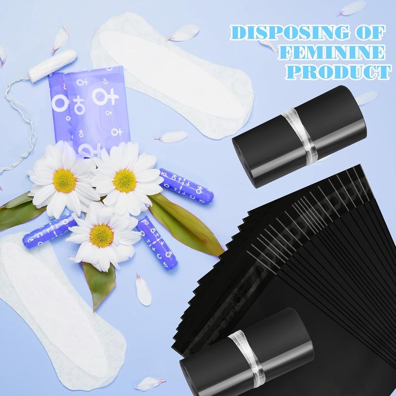 Styllent Adult Diaper Disposal Bags – 50 Pcs, 6.5x9.5 Inch Black Plastic Bags with Self-Adhesive Seal, Leak-Proof & Odour Locking, Incontinence Nappy Waste Bags for Home, Travel & Elderly Care (50) - Image 3