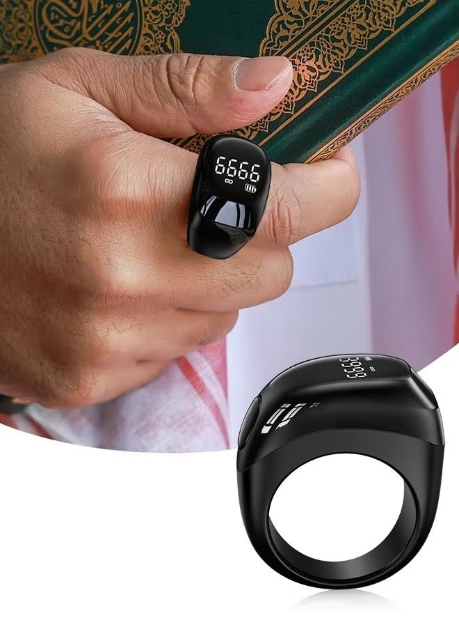 ريبنيو خواتم ذكر ذكية، عداد إلكتروني ذكي للأصابع بشاشة OLED مع 3 أحجام قابلة للاستبدال (18/20/22 مم)، تدعم التطبيق، خواتم تذكير رقمية بالصلاة، عداد تسبيح وخواتم ذكر. - Image 3