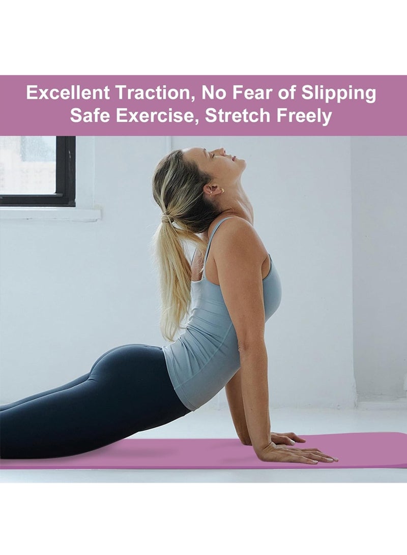 سجادة يوغا محمولة مقاس 183*61*6 سم - سجادة يوغا إسفنجية عالية الكثافة، سجادة يوغا غير قابلة للانزلاق، سجادة يوغا صديقة للبيئة من مادة TPE، مناسبة لليوغا والبيلاتيس واللياقة البدنية أثناء السفر - Image 5