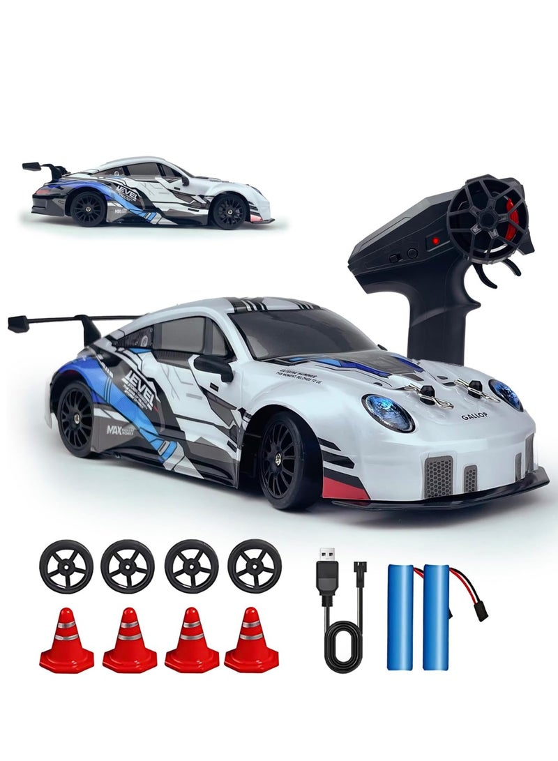 Y&D RC Drift Car 2.4GHz 1:24 Scale 4WD High Speed Remote Control Cars Vehicle with LED Lights Two Batteries and Drifting Tires Racing Sport Toy Cars for Adults Boys Girls Kids - Image 1