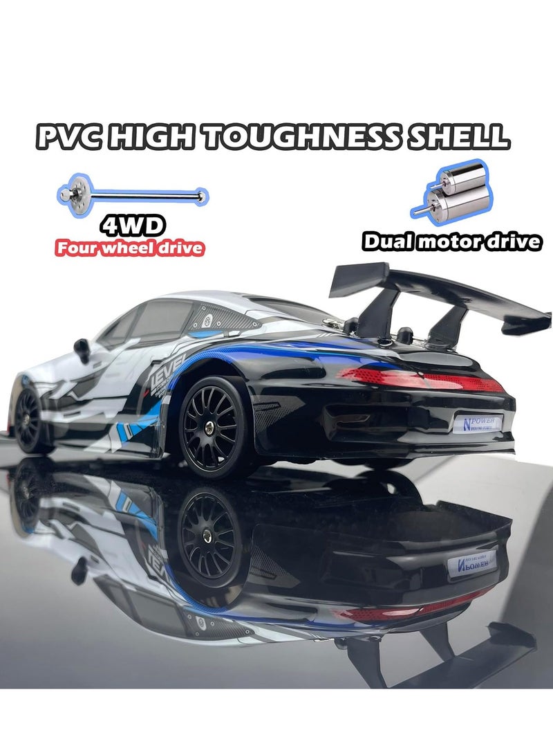 Y&D RC Drift Car 2.4GHz 1:24 Scale 4WD High Speed Remote Control Cars Vehicle with LED Lights Two Batteries and Drifting Tires Racing Sport Toy Cars for Adults Boys Girls Kids - Image 3