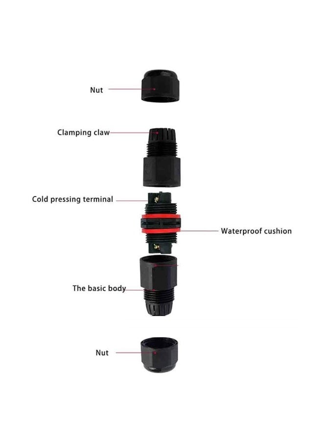 Melfi Outdoor Ip68 Waterproof Connector - 250V 16A Cable Wire For Gland Sleeve, Garden, Construction, And Plant Use | Fire Retardant, Suitable For 6-12Mm Wire Diameter (Ip68-3Pin, 2Pcs) - Image 4