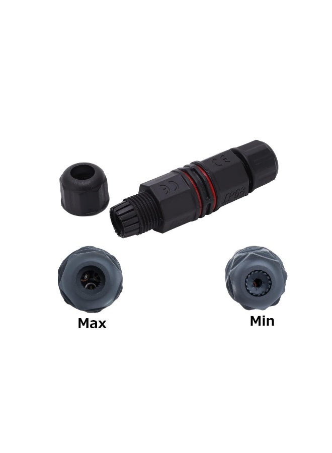 Melfi Outdoor Ip68 Waterproof Connector - 250V 16A Cable Wire For Gland Sleeve, Garden, Construction, And Plant Use | Fire Retardant, Suitable For 6-12Mm Wire Diameter (Ip68-3Pin, 2Pcs) - Image 5