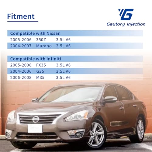 Gautory Fuel Injectors Set of 6 Compatible with Nissan 2005 2006 350Z 20042007 Murano for Infiniti G35 20042006 FX35 20052008 M35 20062008 35L V6 Replace OE 0280158042 FJ828 - Image 3