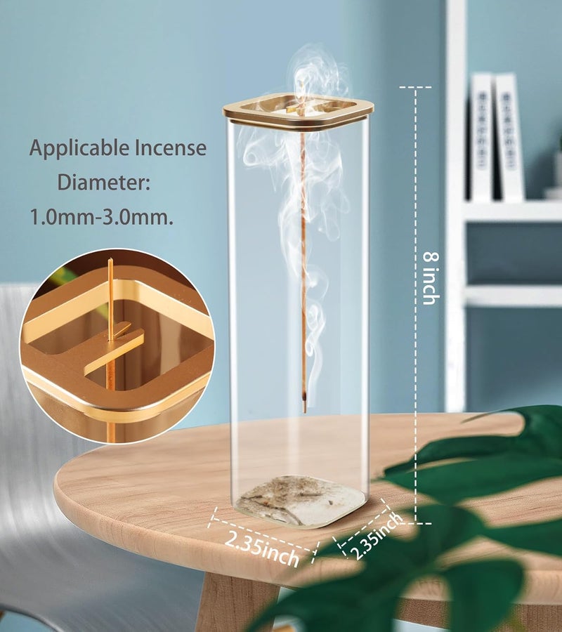 Eavida Insence-Stick Holder [Anti-Ash Flying], Modern Incense Burner Holder with Removable Glass Ash Catcher, for Home Decor Yoga Meditation - Image 4