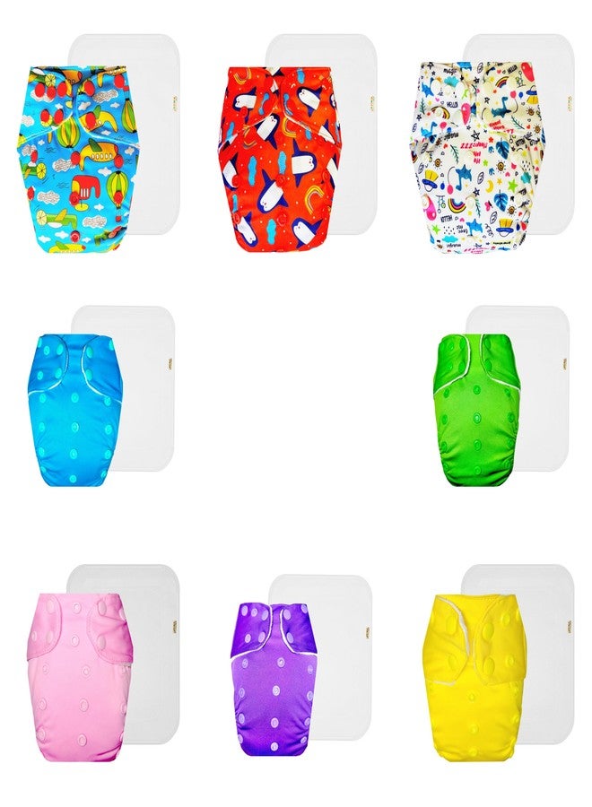 Dumbledo Premium Cloth Diaper with Cotton Insert (Pack of 8) | Soft & Gentle | Reusable & Washable | Quick Dry | Ideal for Toddlers | 3 Months - 3 Years | Unisex Baby - Image 1