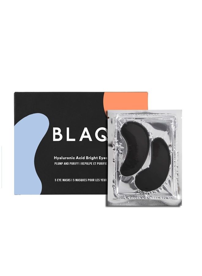Blaq قناع العين مع حمض الهيالورونيك - قناع الفحم النشط تحت العين - لاصقات هيدروجيل تحت العين للعيون المنتفخة والهالات السوداء - وسادات جل مضادة للشيخوخة - لاصقات مضادة للتجاعيد - 5 قطع - Image 1