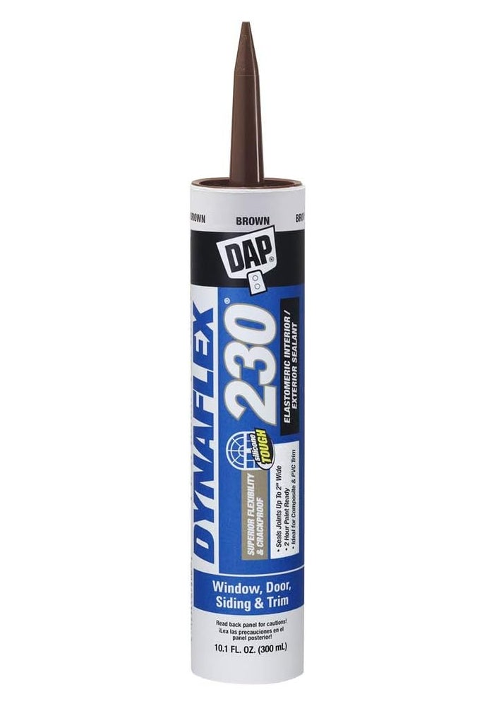 DAP DYNAFLEX 230 Brown Sealant - 10.1 oz Premium Elastomeric Latex Sealant for Windows, Doors, Siding & Trim - Image 1