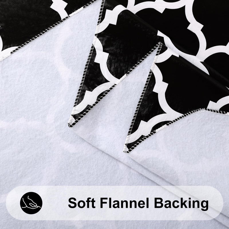 Smiry Rectangle Table Cloth, Waterproof Vinyl Tablecloth with Flannel Backing for Rectangle Tables, Wipeable Spillproof Plastic Tablecloths for Dining, Camping, Indoor and Outdoor (60"x84", Black) - Image 5