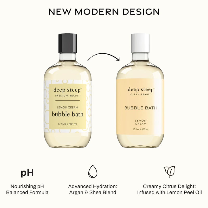 Deep Steep Bubble Bath, Lemon Cream, 17 Ounce - Image 2