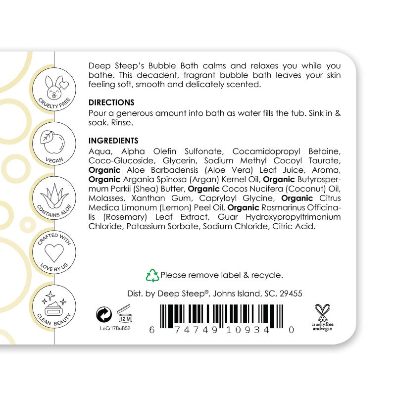 Deep Steep Bubble Bath, Lemon Cream, 17 Ounce - Image 3