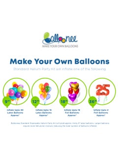 Balloonee Standard Disposable Helium Party Kit - Pack of 4, Helium Tank for Balloons At Home  - Image 4