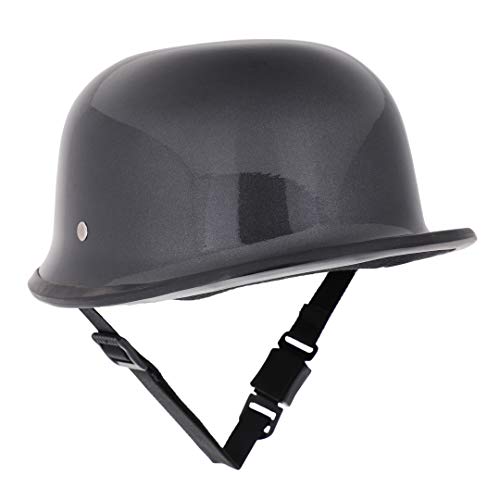 Sage Square German Retro Style World War Inspire Half Helmet (Black Glossy) (Small) (Non-Motorized) - Image 4