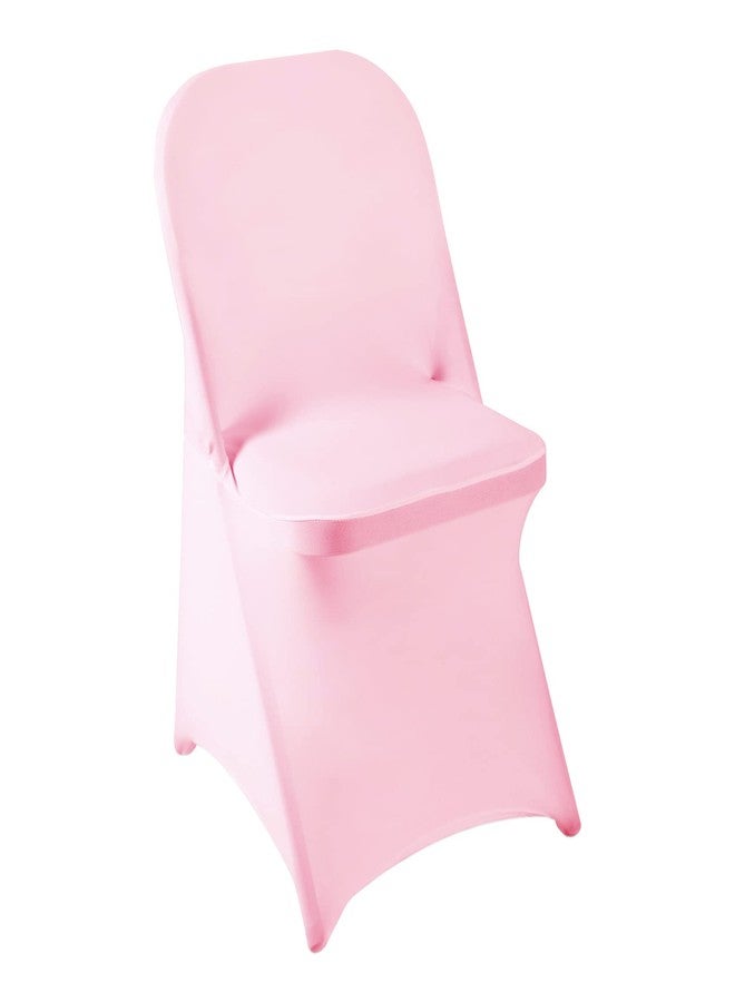 Howhic Folding Chair Covers for Party 12pcs, Pink Universal Spandex Chair Covers for Folding Chairs, Stretchy Fitted Chair Covers for Wedding, Party, Banquet, Conference (12pcs, Pink) - Image 1