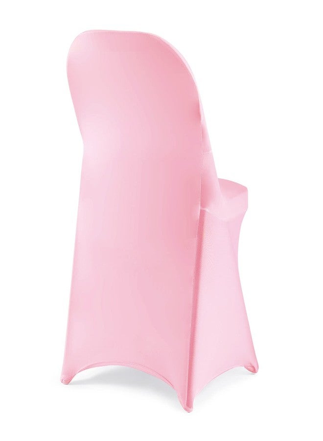 Howhic Folding Chair Covers for Party 12pcs, Pink Universal Spandex Chair Covers for Folding Chairs, Stretchy Fitted Chair Covers for Wedding, Party, Banquet, Conference (12pcs, Pink) - Image 2