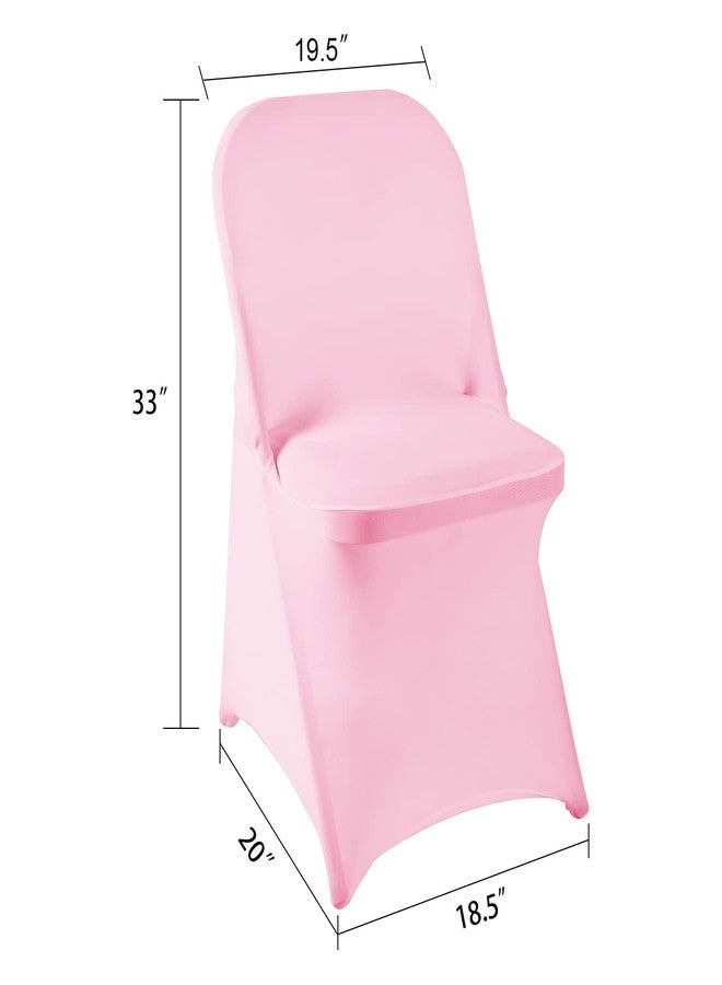 Howhic Folding Chair Covers for Party 12pcs, Pink Universal Spandex Chair Covers for Folding Chairs, Stretchy Fitted Chair Covers for Wedding, Party, Banquet, Conference (12pcs, Pink) - Image 4