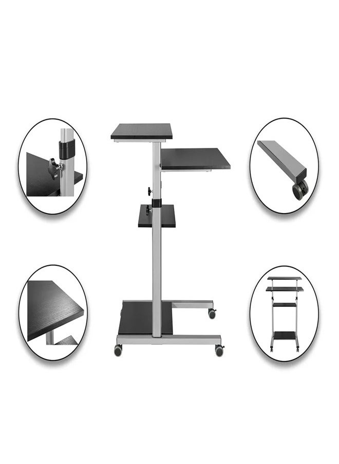 Skill Tech SH WST01 Free-Standing Height Adjustable Mobile Workstation, 700x687x950~1390mm, Max Load 60kg  - Image 2