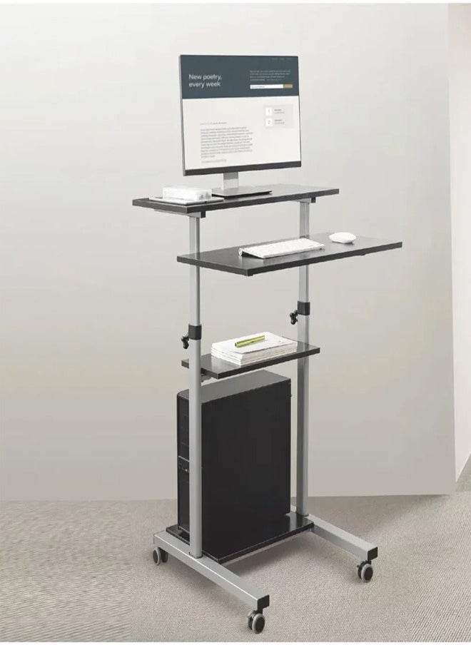 Skill Tech SH WST01 Free-Standing Height Adjustable Mobile Workstation, 700x687x950~1390mm, Max Load 60kg  - Image 3