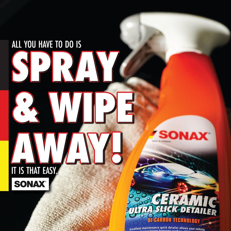 SONAX Ceramic Ultra Slick Detailer | Ceramic Quick Spray Detailer | Si Carbon Ceramic | Durable High Shine Detailer | Slick to the Touch Detailer | Waterless Wash | 750ml | 25.4 fl. Oz. | 268400 - Image 3