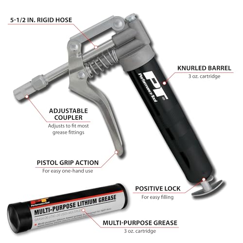 Performance Tool W54205 Performance Tool Mini Grease Gun Kit with Grease Black - Image 2