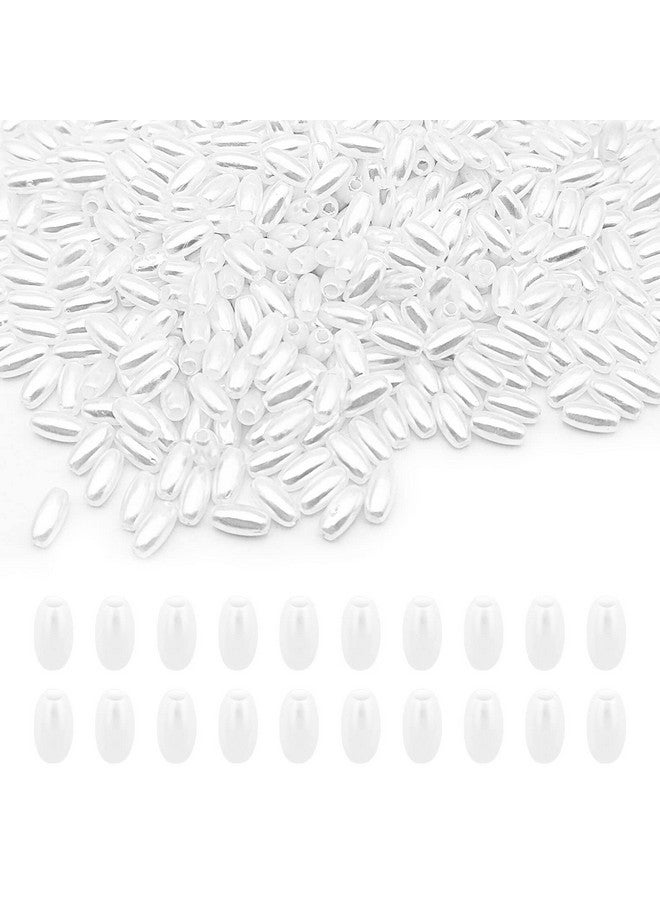 Oubaka 1600Pcs Oat Rice Beads For Jewelry Making 4 X 8Mm White Pearl Oval Pearl Beads Loose Beads For Bracelets Necklaces Diy Crafts Wedding Home Decor(0.16 X 0.3Inch) - Image 1