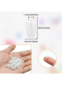 Oubaka 1600Pcs Oat Rice Beads For Jewelry Making 4 X 8Mm White Pearl Oval Pearl Beads Loose Beads For Bracelets Necklaces Diy Crafts Wedding Home Decor(0.16 X 0.3Inch)  - Image 4