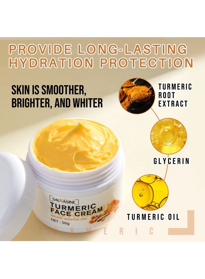 Lanthome Turmeric Face Cream for Face Skin Care Anti-Aging Cream Brightening Face Moisturizer Cream,Skin Repair Cream,Turmeric Moisturizing Cream for Dark Spots Remover,Evens Skin Tone-50g - Image 4