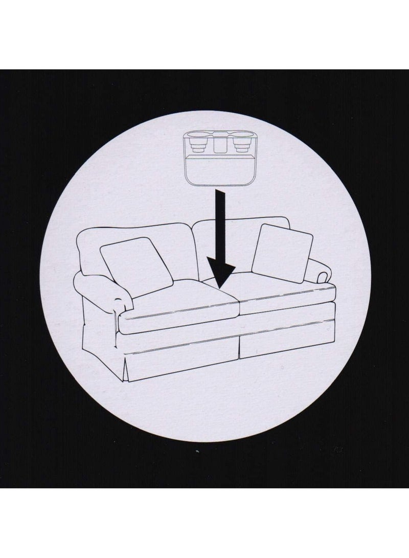 مخطوطات حامل أكواب السيارة منظم عالمي محمول متعدد الوظائف حامل زجاجات المشروبات وحامل الهاتف المحمول ووحدة التحكم في القهوة وجيب جانبي مع فتحة للقلم - قفص تخزين وجيب لمقعد السيارة (بيج) - Image 3