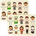 Leitee 2 Set Wooden Puzzle for Toddlers The World Racial Cognition Dress up Peg Puzzle Educational Multicultural Learning Puzzles Interchangeable Puzzles Learning for Kids Boys Girls - Image 2