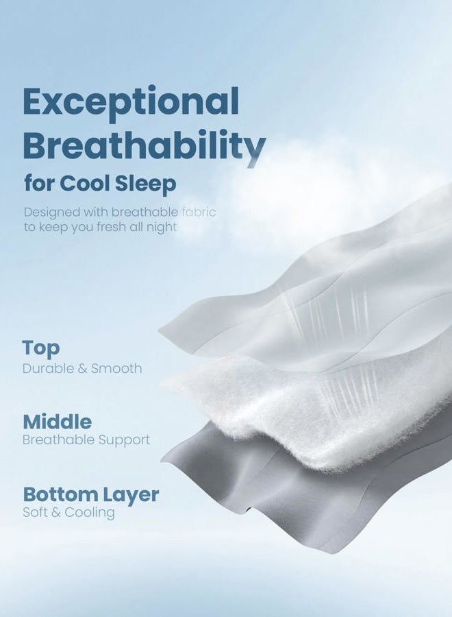 Fuzzysense Cooling Comforter, Double-Sided Breathable & Lightweight Cool Bed Comforter, Cooling Blankets for Hot Sleepers - Summer Duvet Insert, Pet - Friendly, and OEKO-TEX Certified, 60x80 Inches, Grey - Image 4